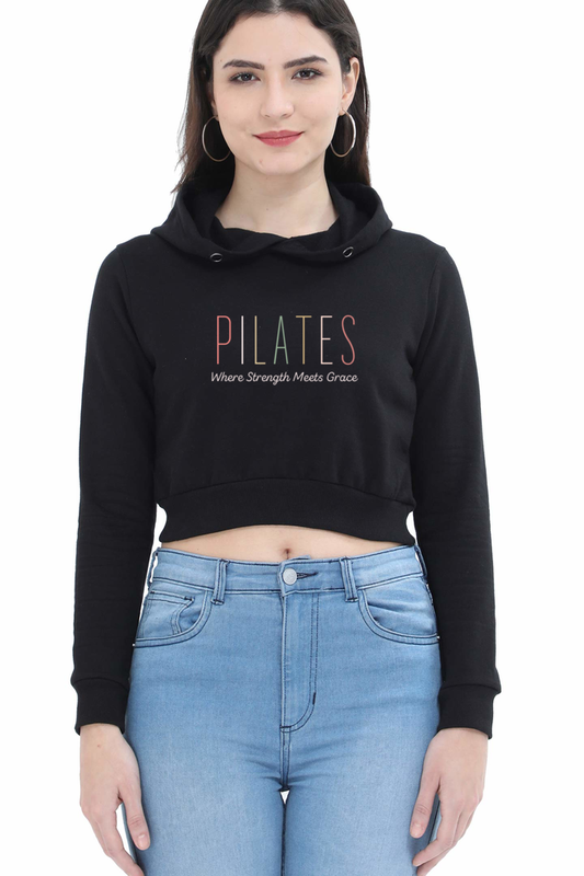 Pilates - Strength And Grace Crop Hoodie