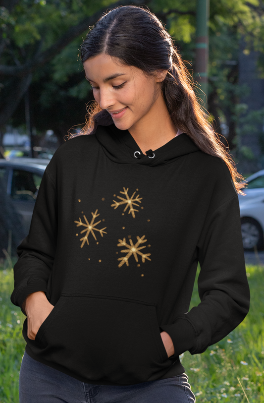 Golden Snowflake Hoodie Sweatshirt