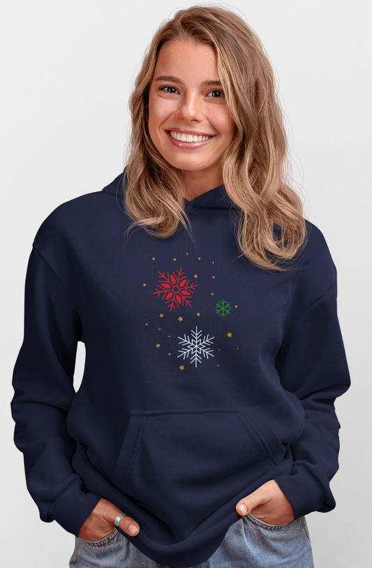 Multi Snowflakes Hoodie Sweatshirt