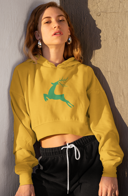 Reindeer Crop Hoodie