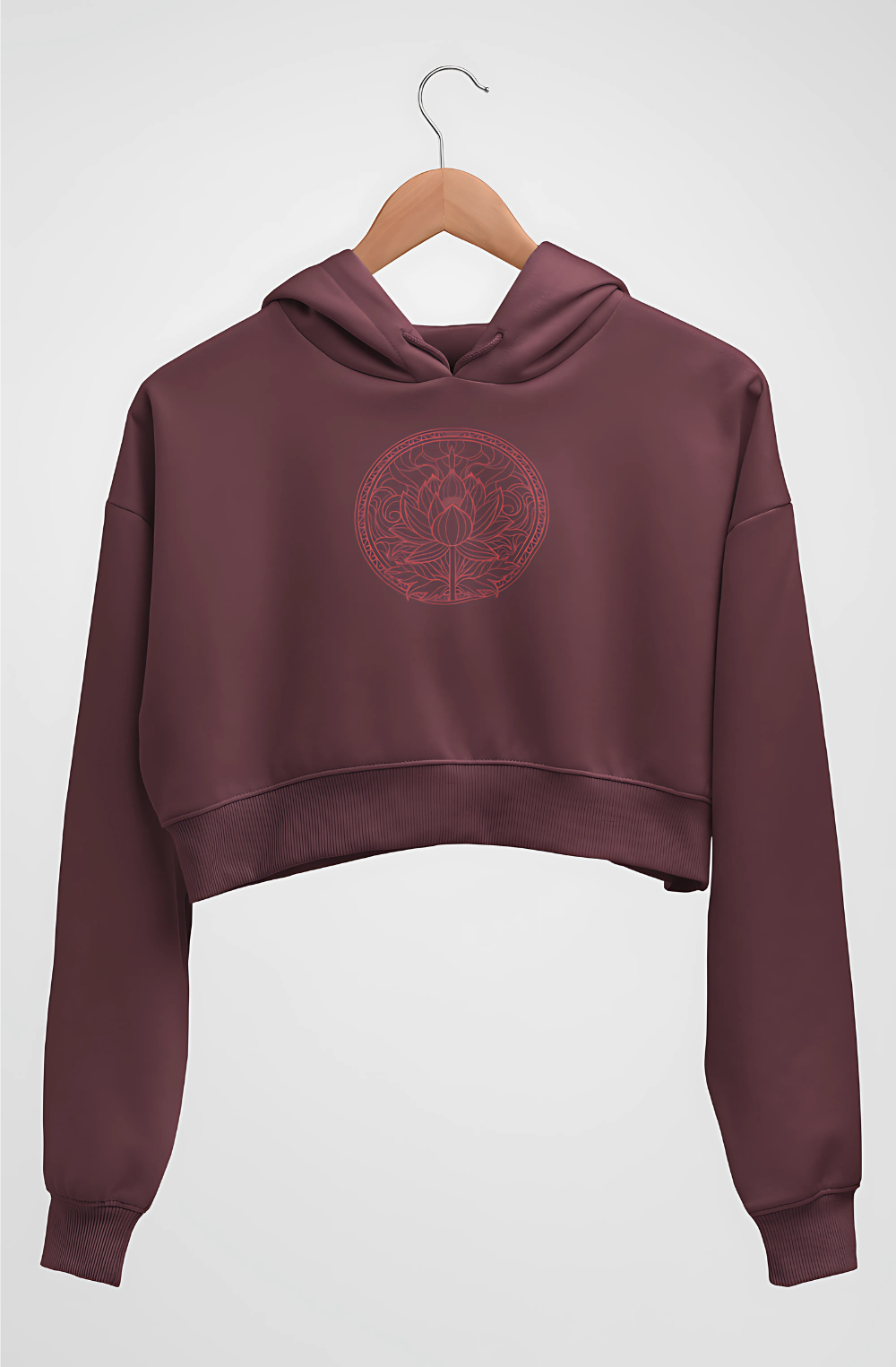 Lotus Medallion Crop Hoodie