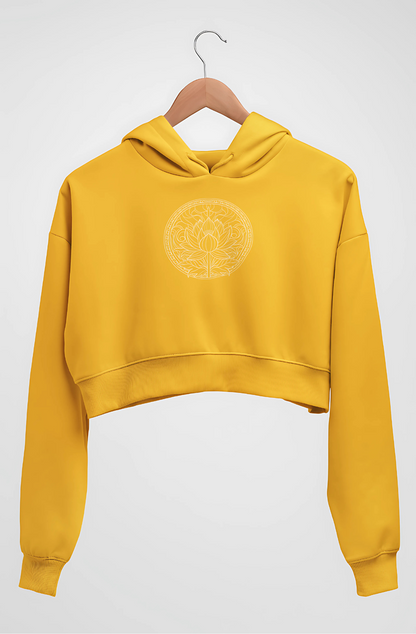 Lotus Medallion Crop Hoodie