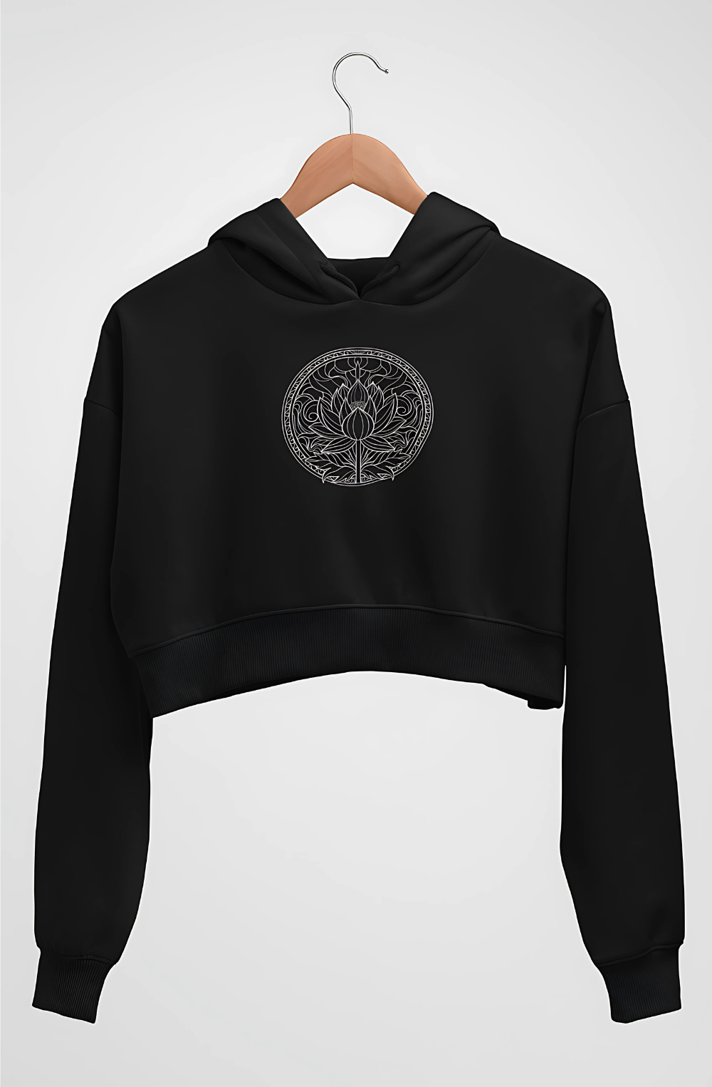 Lotus Medallion Crop Hoodie